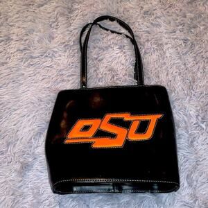 Oklahoma State University purse black & orange purse double handles medium size